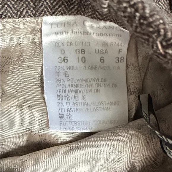 Luisa Cerano Chic Brown A-Line Women's flare wool blend  Skirt size 6 - Picture 9 of 14